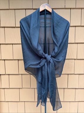 Black Sheer Whimsigoth Evening Pashmina Style Drapey Chic Silky Wrap Shawl | OS